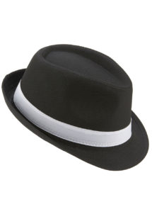 chapeau borsalino, chapeau gangster années 20, chapeau Gatsby, chapeau années 30, Chapeau Borsalino, Noir Ruban Blanc