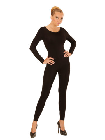 justaucorps noir, combinaison noire déguisement, accessoire déguisement femme, accessoire justaucorps déguisement femme, accessoire combinaison femme déguisement Combinaison Justaucorps Manches Longues, Noir