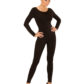 justaucorps noir, combinaison noire déguisement, accessoire déguisement femme, accessoire justaucorps déguisement femme, accessoire combinaison femme déguisement Combinaison Justaucorps Manches Longues, Noir