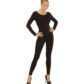 justaucorps noir, combinaison noire déguisement, accessoire déguisement femme, accessoire justaucorps déguisement femme, accessoire combinaison femme déguisement Combinaison Justaucorps Manches Longues, Noir