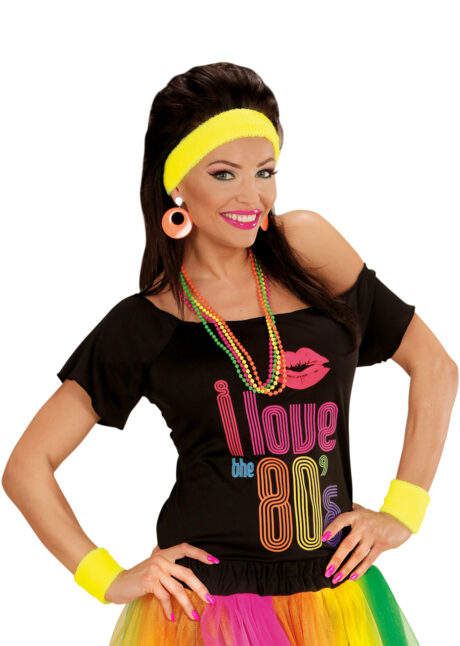 Bandeau et Poignets Eponge Jaune Fluo - accessoire pour