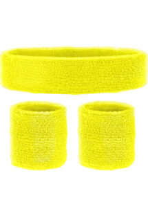 bandeau et poignets fluos, déguisement disco accessoire, bandeau et bracelets années 80, bandeau sport disco, accessoire fluo,