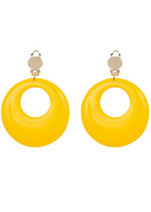 boucles d'oreilles jaunes, bijoux disco, bijoux fluo, bijoux années 80, bijoux pour déguisements, accessoires fluos, accessoires années 80, collier disco, bijoux plastique fluo pas cher