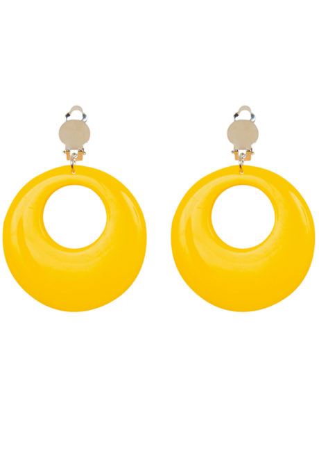 boucles d'oreilles jaunes, bijoux disco, bijoux fluo, bijoux années 80, bijoux pour déguisements, accessoires fluos, accessoires années 80, collier disco, bijoux plastique fluo pas cher, Boucles d’Oreilles Années 80, Jaunes