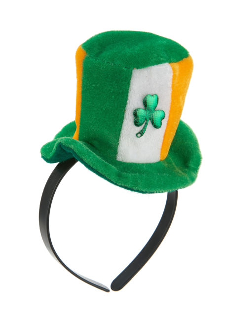 chapeau saint patrick, accessoire saint patrick, trèfle saint patrick, serre tête saint patrick, irlandaise, Mini Chapeau, Saint Patrick, Irlandaise