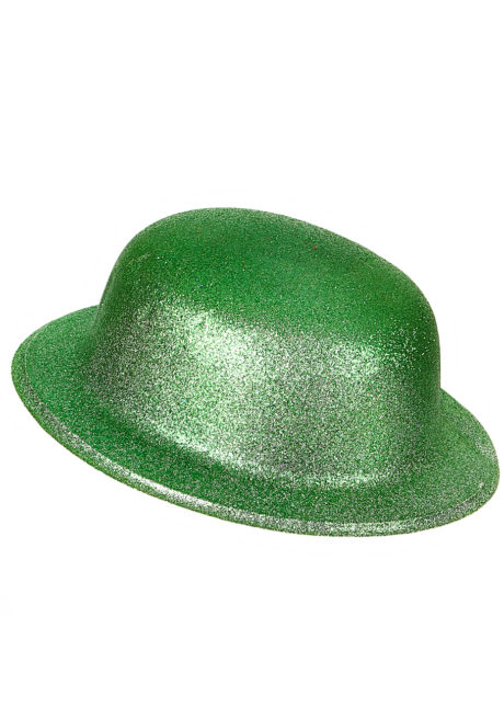 chapeaux melons, chapeaux paillettes, chapeau melon, chapeaux de fête, accessoires chapeaux melons saint patrick, chapeau vert, saint patrick, Chapeau Melon à Paillettes, Vert