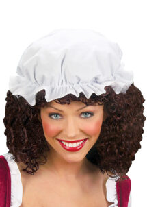 charlotte bonnet, bonnet de nuit, déguisement moyen âge, accessoire médiéval, bonnet en coton, charlotte pour cheveux, Charlotte en Coton Blanc, Petit Bonnet