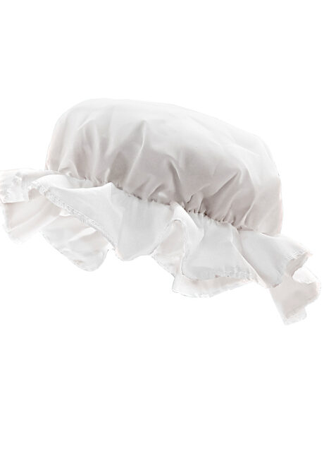 charlotte bonnet, bonnet de nuit, déguisement moyen âge, accessoire médiéval, bonnet en coton, charlotte pour cheveux, Charlotte en Coton Blanc, Petit Bonnet