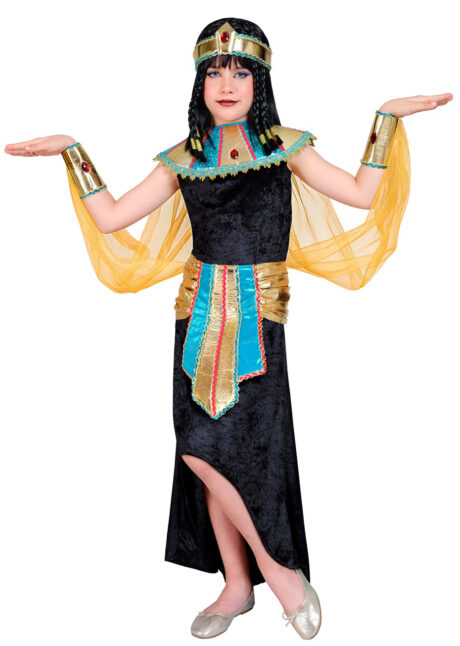 déguisement Cléopatre fille, costume de cléopatre enfant, déguisement égyptienne fille, Cléopatre, Déguisement de Cléopatre, Reine d’Egypte, Velours Noir, Fille