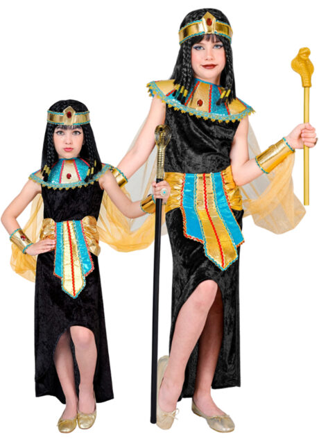 déguisement Cléopatre fille, costume de cléopatre enfant, déguisement égyptienne fille, Cléopatre, Déguisement de Cléopatre, Reine d’Egypte, Velours Noir, Fille