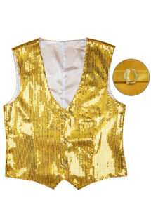 gilet paillettes dorées, gilet à paillettes