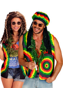 déguisement rasta, gilet rasta, déguisement jamaïcain