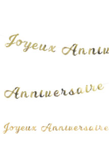 guirlande anniversaire, guirlande joyeux anniversaire, guirlande anniversaire dorée, Guirlande Anniversaire, Lettres, Dorée