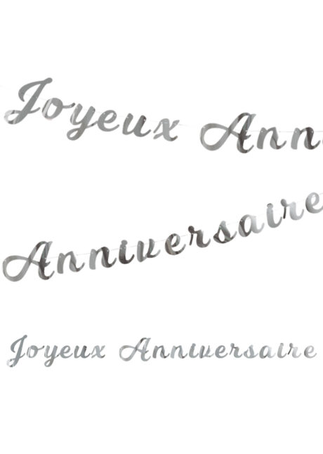 guirlande anniversaire, guirlande joyeux anniversaire, guirlande anniversaire argent, Guirlande Anniversaire, Lettres, Argent