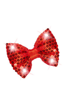 noeud papillon lumineux, noeud papillon rouge, noeud papillon clignotant, Noeud Papillon à LEDs clignotants, Paillettes Rouges