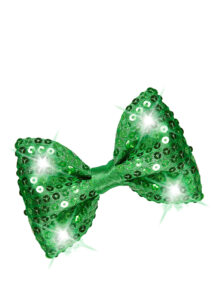 noeud papillon lumineux, noeud papillon vert, noeud papillon clignotant, Noeud Papillon à LEDs Clignotants, Paillettes Vertes