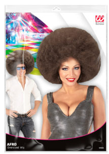 perruque disco, perruque afro châtain, perruque disco homme