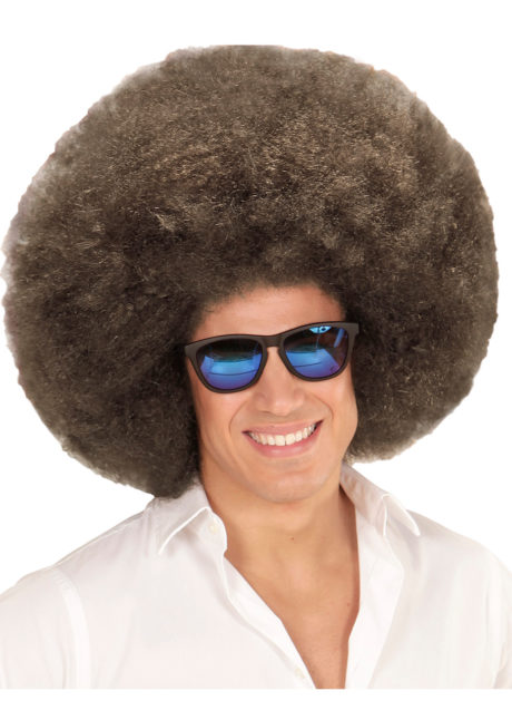 perruque disco, perruque afro châtain, perruque disco homme, Perruque Afro Extravolume, Châtain