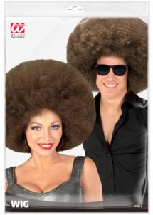 perruque afro chatain XL, Perruque Afro mixte homme femme, perruque disco afro
