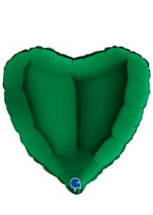 ballon coeur, ballon hélium, ballon aluminium, ballons coeurs verts, Ballon Coeur Vert Forêt en Aluminium, 46 cm