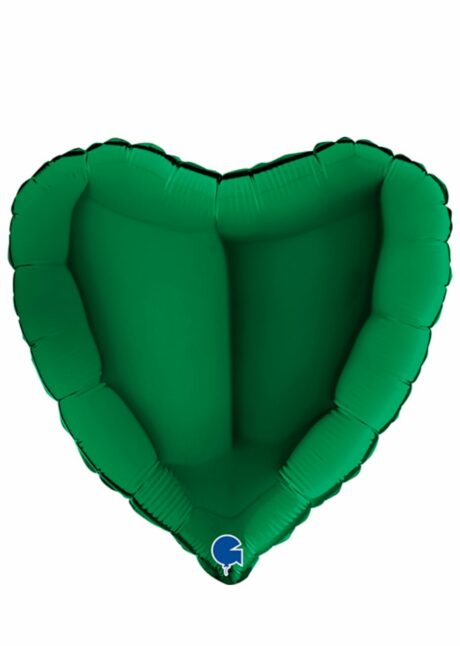 ballon coeur, ballon hélium, ballon aluminium, ballons coeurs verts, Ballon Coeur Vert Forêt en Aluminium, 46 cm