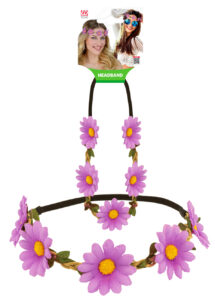 bandeau fleurs violettes, couronne fleurs, bandeau à fleurs, Bandeau Couronne de Fleurs Violettes