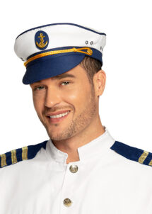 casquette de capitaine, accessoire déguisement de capitaine marin, casquette capitaine de la marine, casquettes de marins, casquettes de marine
