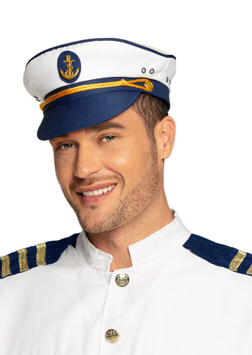 JZK Casquette Capitaine De Bateau Homme Femme - Chapeau Marin Réglable Pour Costume Halloween Cosplay