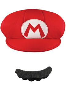 casquette mario, mario et luigi, déguisement mario, moustache de mario, déguisement jeux vidéos, casquette de mario, casquette et moustache mario, Casquette Mario, avec Moustache