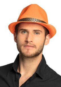chapeau orange, chapeau Borsalino orange, chapeau polyester orange, Chapeau Teddy, Borsalino, Orange