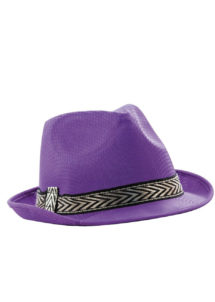 chapeau Borsalino tissu, chapeau violet, Chapeau Borsalino Teddy, Violet