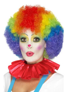 colerette de clown, fraise de clown, fraise en tissu, faux col, accessoire clown déguisement, déguisement de clown, faux col de clown, Faux Col Fraise de Clown, Rouge