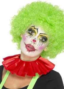 colerette de clown, fraise de clown, fraise en tissu, faux col, accessoire clown déguisement, déguisement de clown, faux col de clown, Faux Col Fraise de Clown, Rouge