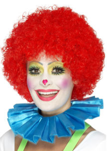 colerette de clown, fraise de clown, fraise en tissu, faux col, accessoire clown déguisement, déguisement de clown, faux col de clown, Faux Col Fraise de Clown, Bleu