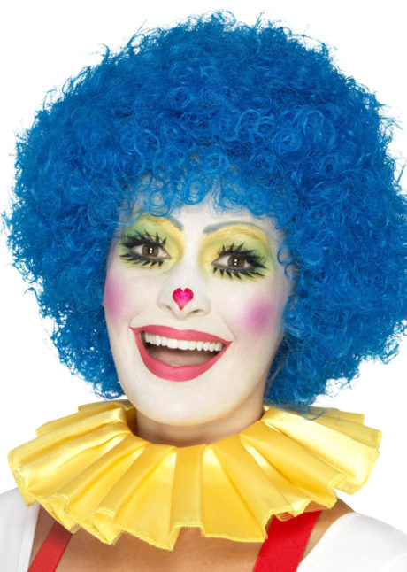 colerette de clown, fraise de clown, fraise en tissu, faux col, accessoire clown déguisement, déguisement de clown, faux col de clown, Faux Col Fraise de Clown, Jaune