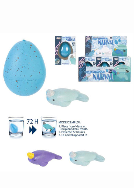 oeuf magique narval, oeuf magique pour enfants, jouets pinata, cadeaux à pinata, Oeuf Magique, Narval à Eclore