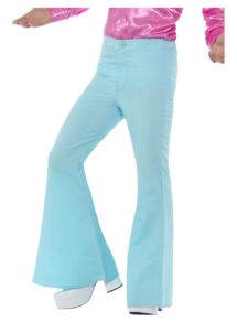 soirée disco, déguisement disco, pantalon pattes d'eph, pantalon disco, pantalon pattes d'éléphant, Pantalon Disco Pattes d’Eléphant, Bleu Ciel