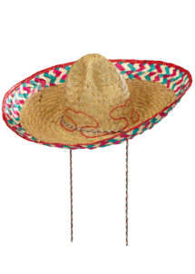 sombrero mexicain, sombreros, chapeaux sombreros mexicain, accessoires déguisement mexicain, poncho mexicain
