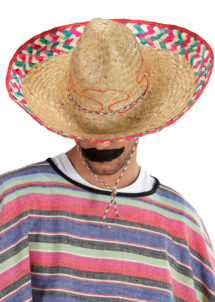 sombrero mexicain, sombreros, chapeaux sombreros mexicain, accessoires déguisement mexicain, poncho mexicain, Sombrero Mexicain, Paille