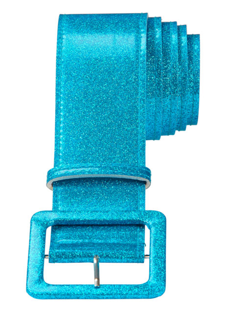 ceinture paillette, ceinture déguisement, ceinture disco, accessoire disco, ceinture bleue, Ceinture Brillante, Bleu Turquoise