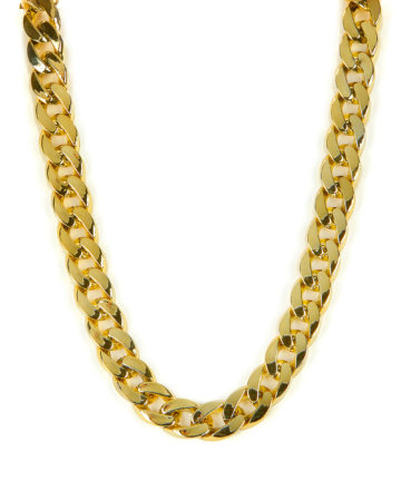 fausse chaine en or bling bling, chaine en or bling bling déguisement, grosse chaîne en or de rappeur déguisement, chaine en or rappeur déguisement, collier doré accessoire, déguisement rappeur américain Chaîne Dorée à Gros Maillons Plats