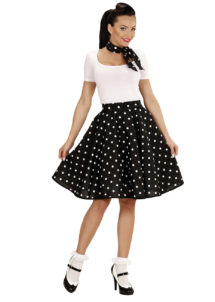 déguisement années 50, jupe années 50 déguisement, costume années 50 femme, costume années 60 femme, déguisement années 60 femme, jupe à pois déguisement femme, déguisement rock femme, déguisement sixties femme