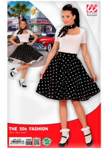 déguisement années 50, jupe années 50 déguisement, costume années 50 femme, costume années 60 femme, déguisement années 60 femme, jupe à pois déguisement femme, déguisement rock femme, déguisement sixties femme
