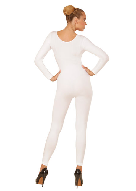 justaucorps blanc, combinaison blanche déguisement, accessoire déguisement femme, accessoire justaucorps déguisement femme, accessoire combinaison femme déguisement, Justaucorps à Manches Longues, Blanc