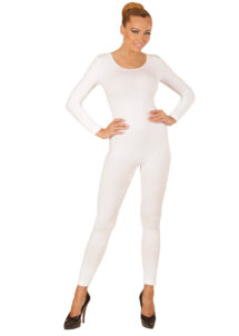 justaucorps blanc, combinaison blanche déguisement, accessoire déguisement femme, accessoire justaucorps déguisement femme, accessoire combinaison femme déguisement, Justaucorps à Manches Longues, Blanc