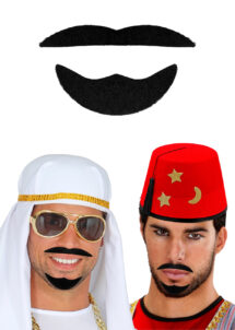moustache et bouc, moustache oriental, moustache arabe, Moustache et Bouc Oriental, Noir