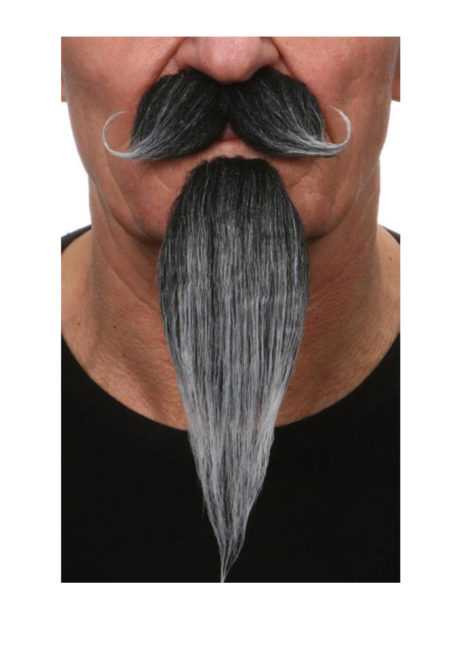 fausses moustaches, postiche, ausses moustaches réalistes, fausse moustache blanche, moustache luxe, moustache grise, Moustache Grise et Bouc de Mousquetaire, Luxe