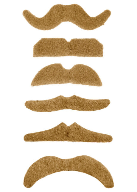 fausses moustaches, postiche, moustache postiche, blondes, Moustache Blonde, 6 modèles au Choix