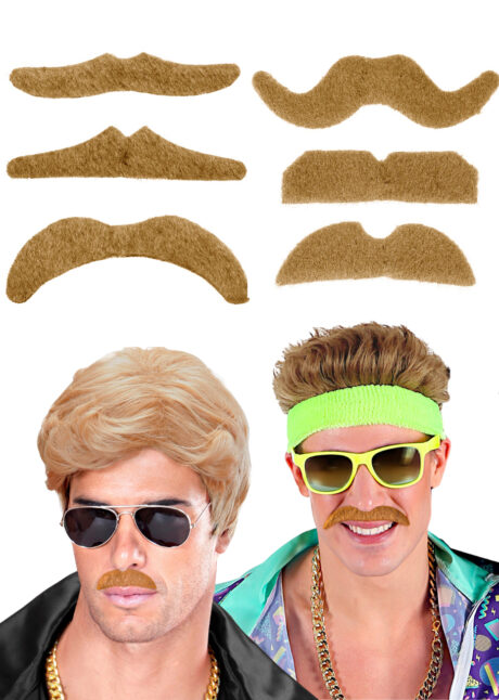 fausses moustaches, postiche, moustache postiche, blondes, Moustache Blonde, 6 modèles au Choix