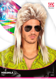 perruque mulet homme, perruque années 80, perruque disco